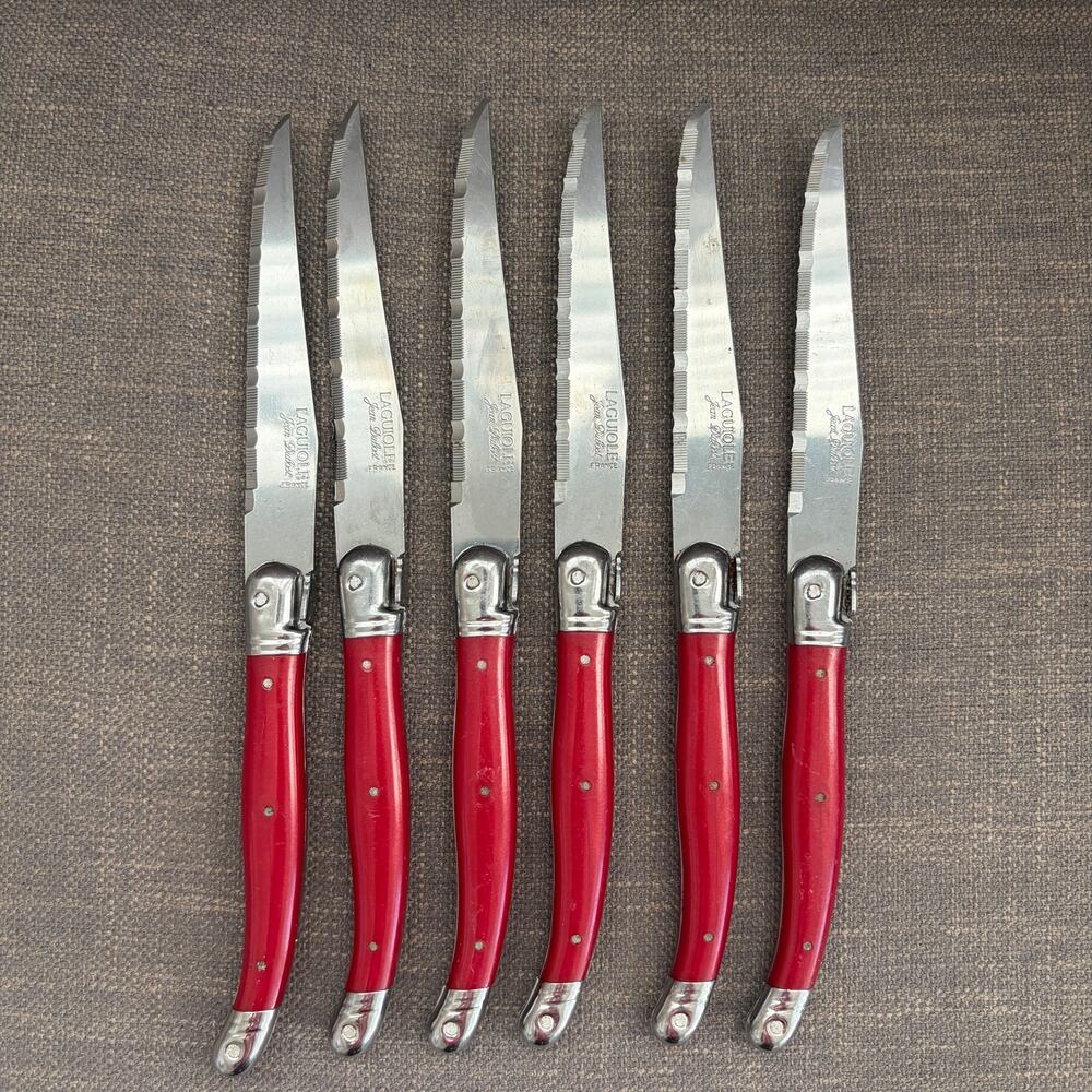 Laguiole Jean Dubost Red Steak Knives Set of 6
